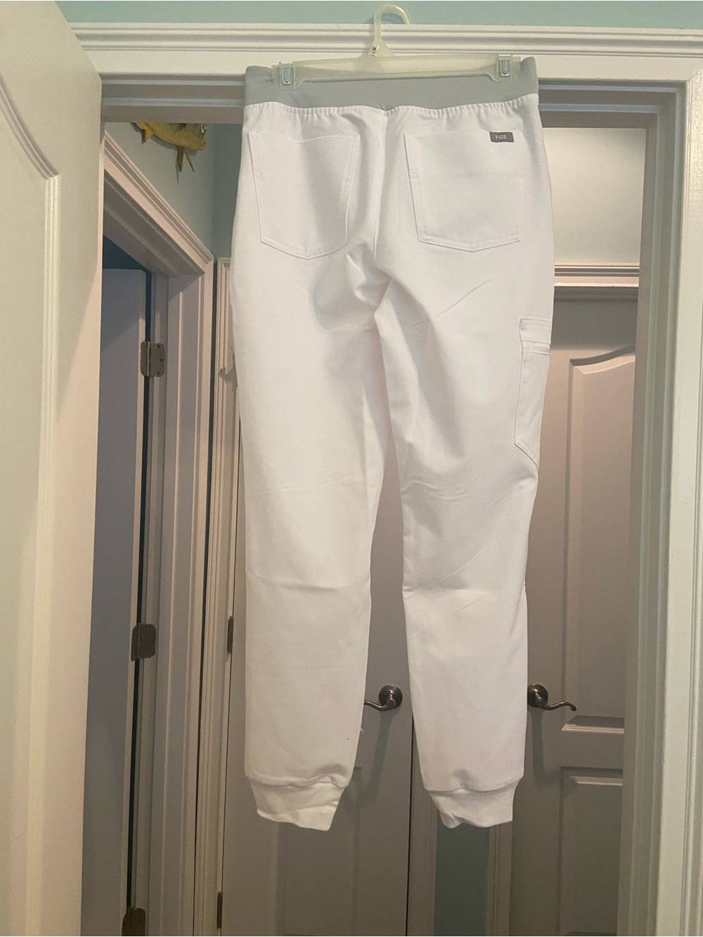 FIGS Women's Zamora Jogger Scrub Pant In Color Optic White - Picture 6 of 9